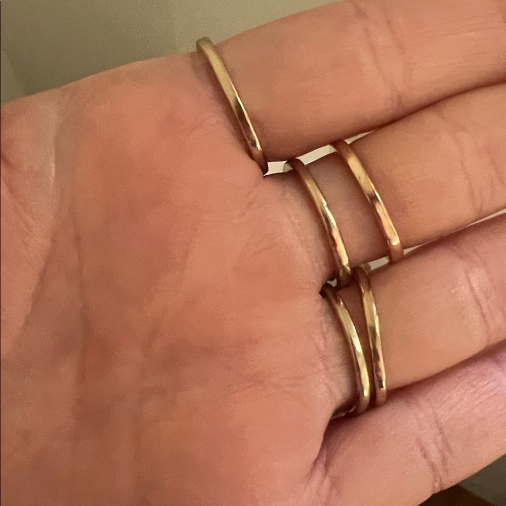 Set a five gold gemstone stackable rings Size 7 - Picture 13 of 15